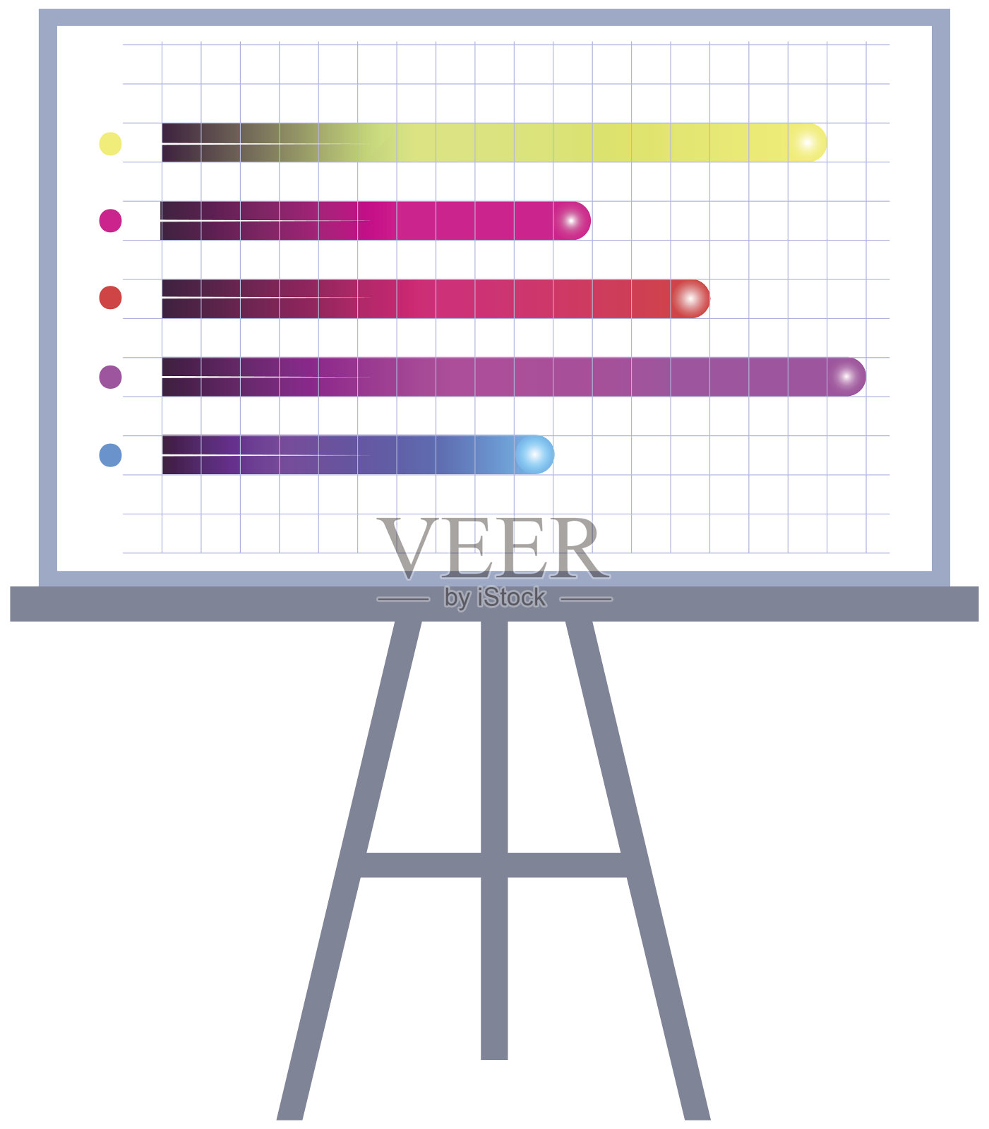 智能技术hud交互面板。数据屏幕与图表。年度财务报告插画图片素材