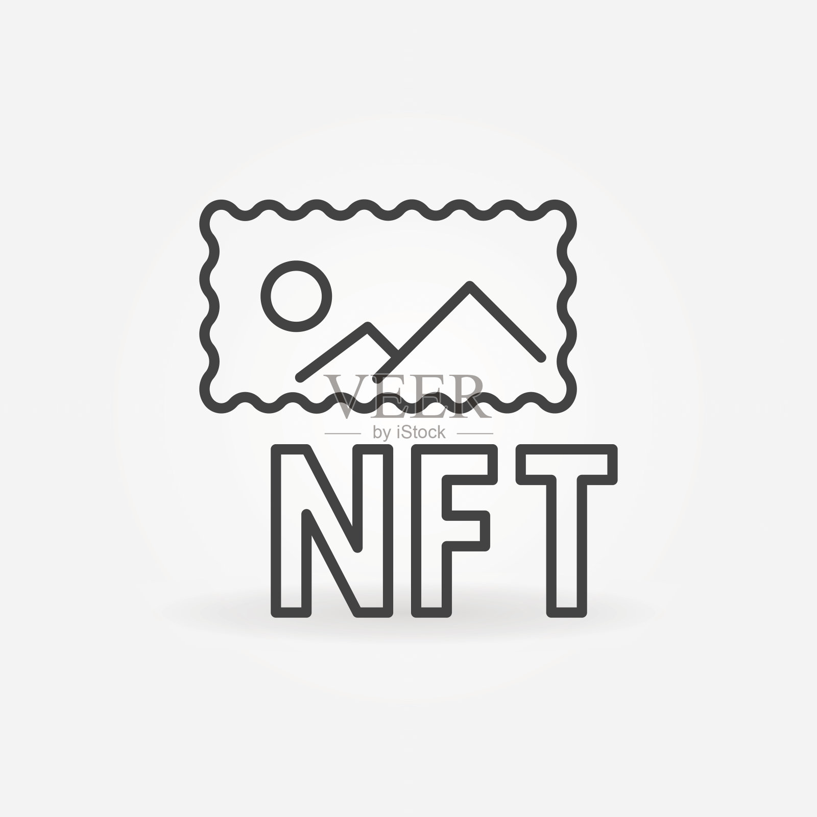 不可替代的令牌非ft绘画或艺术矢量概念线图标插画图片素材