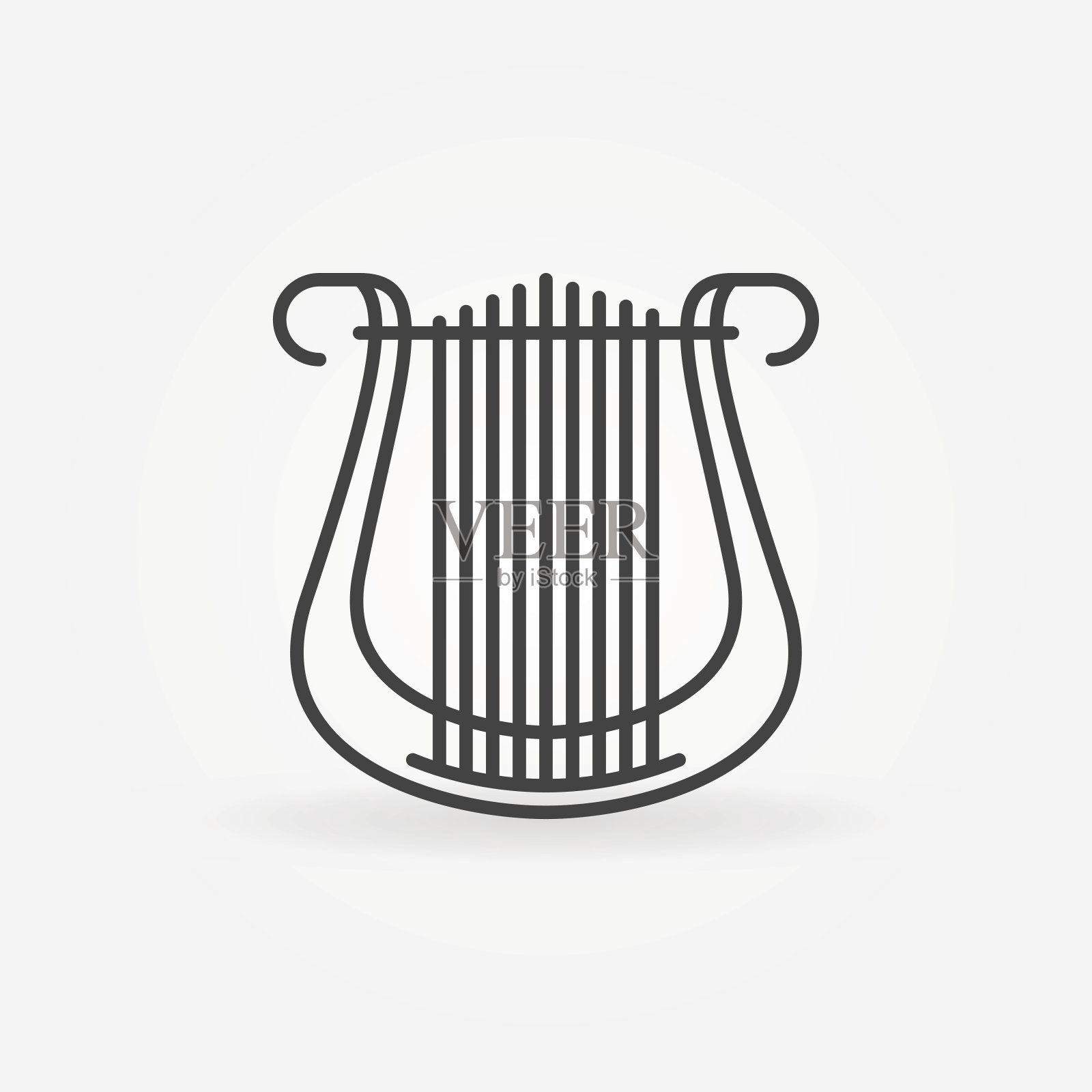 七弦琴矢量概念图标在细线风格插画图片素材