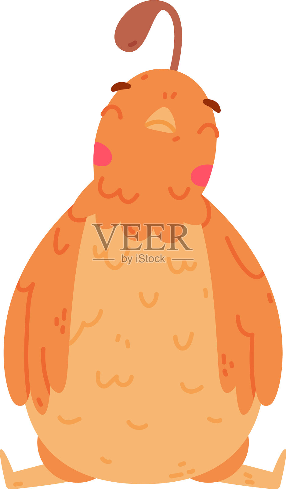 有羽冠和羽毛的鹌鹑鸟设计元素图片