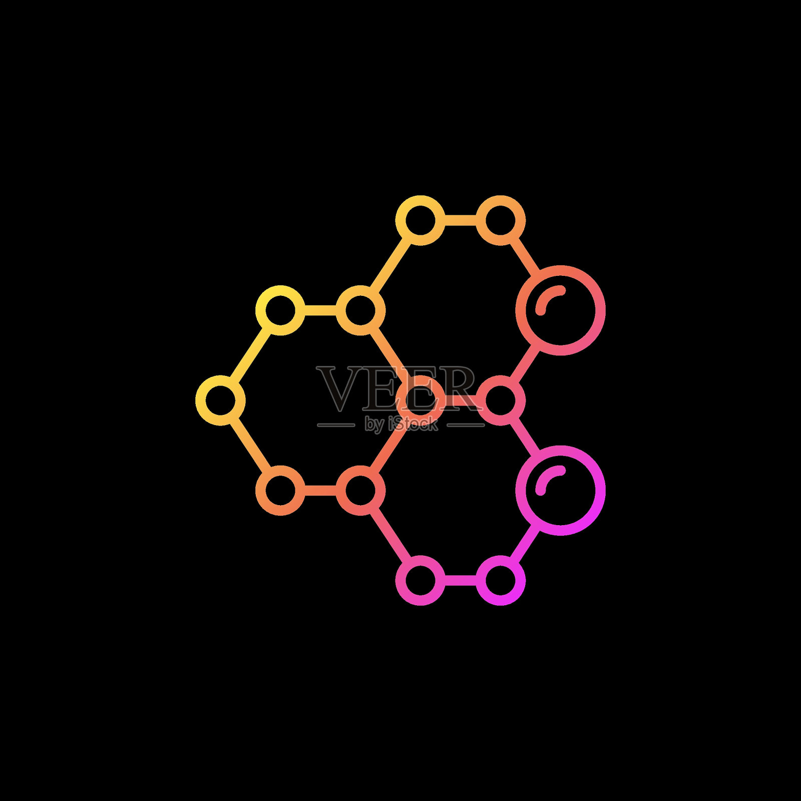 化学化合物矢量线彩色图标或符号插画图片素材