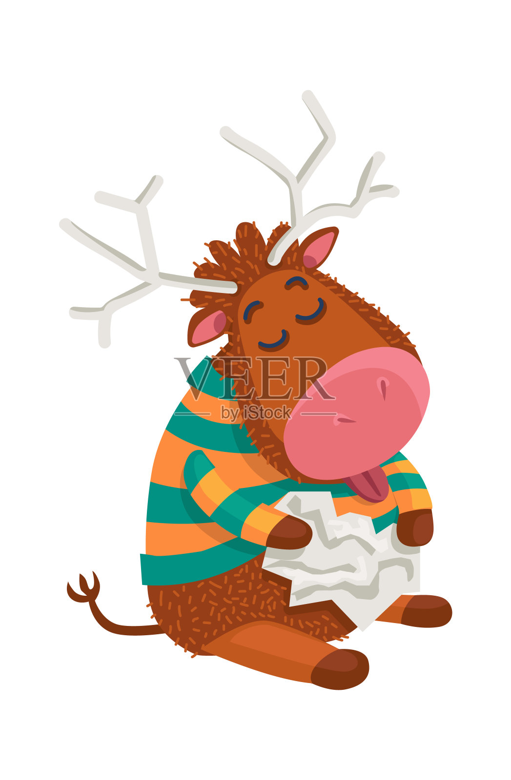 卡通动物麋鹿。矢量图插画图片素材