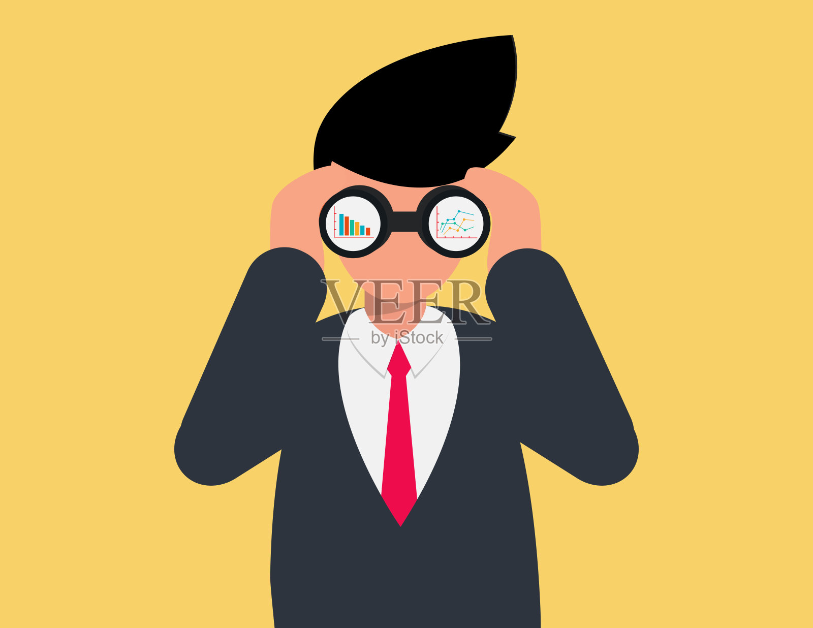 商人在寻找机会。插画图片素材