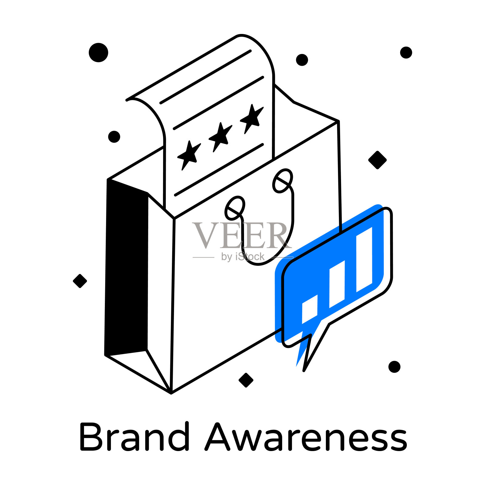 时髦的网上购物等距图标插画图片素材