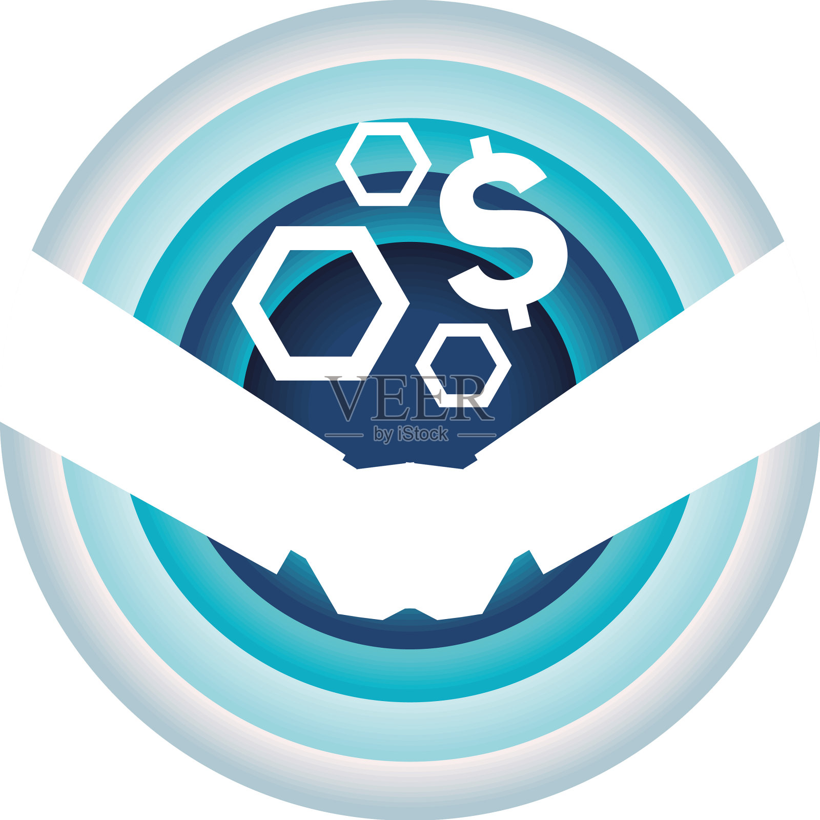 纸艺术中的商务握手设计元素图片