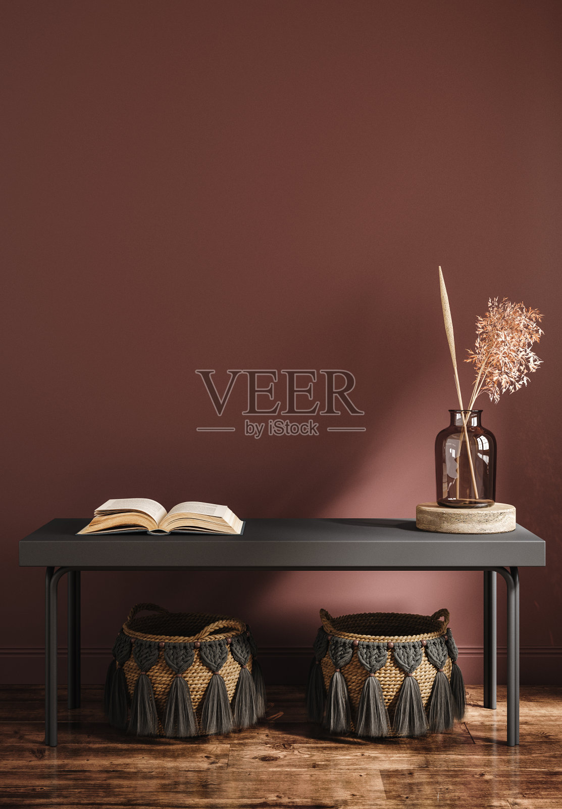 客厅在家里室内，墙壁模型照片摄影图片