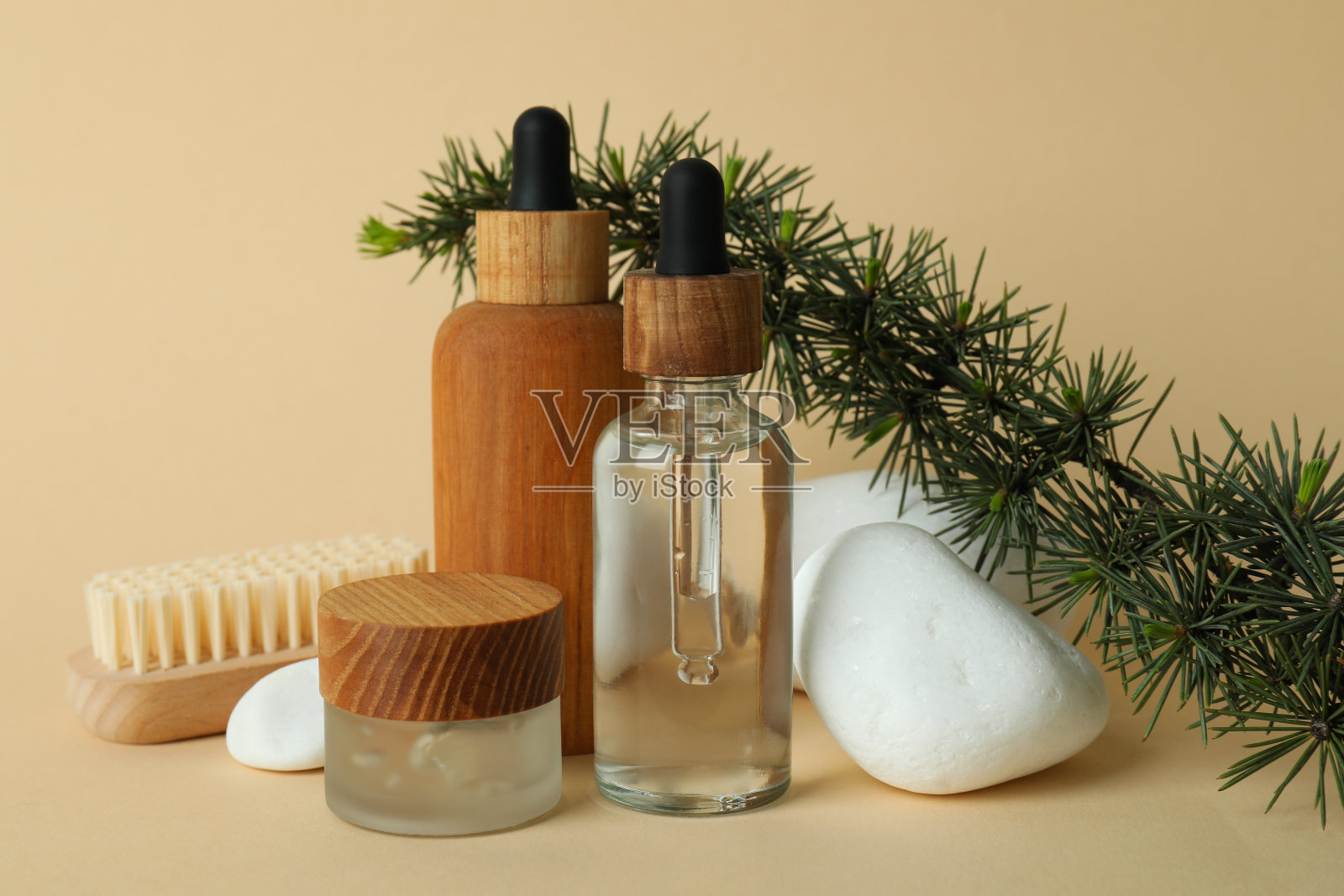 米色背景上的环保零浪费概念照片摄影图片