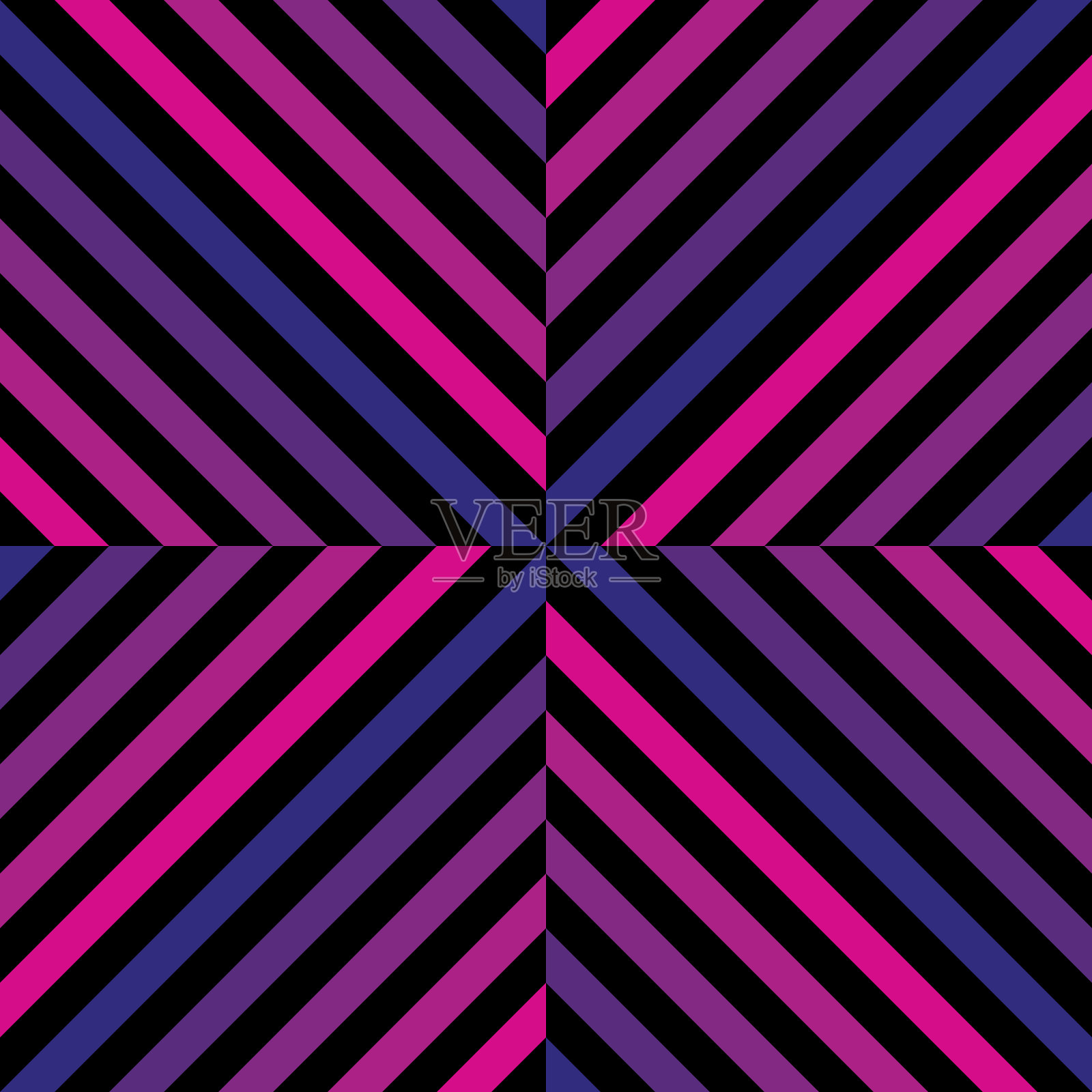 矢量几何无缝图案与粉红色和紫色渐变线，条纹插画图片素材