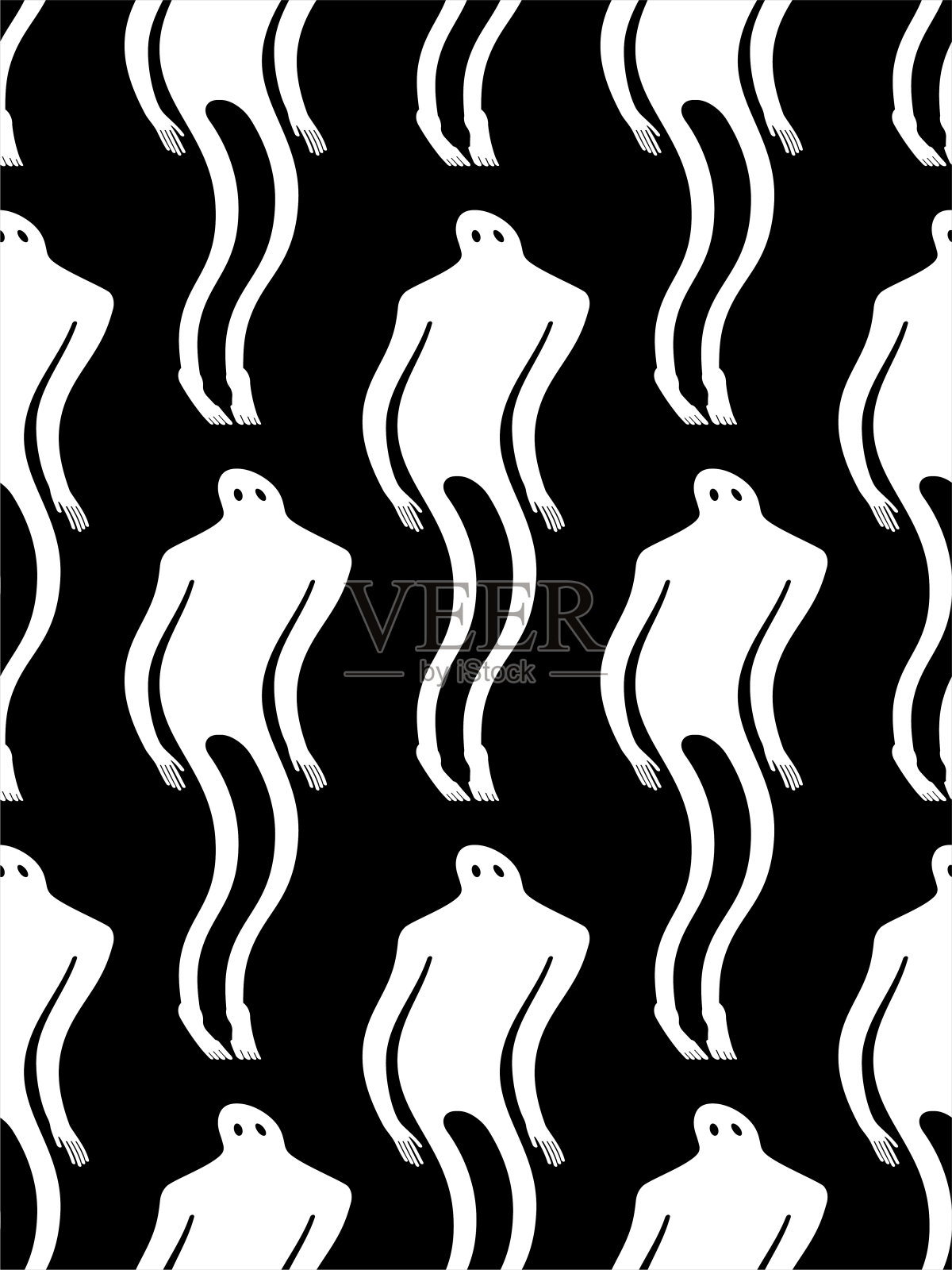 鬼人图案无缝衔接。人类幻影背景。惊吓儿童织物装饰插画图片素材
