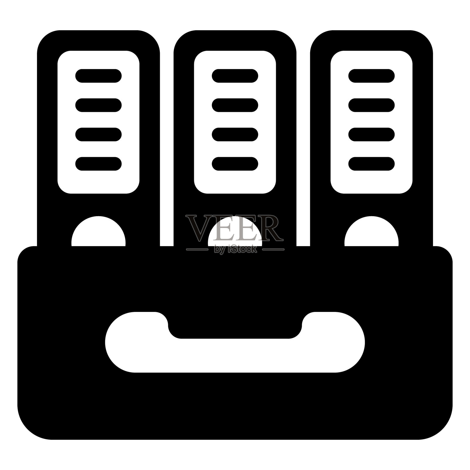 文件柜财经相关矢量线图标。可编辑笔画像素完美。插画图片素材