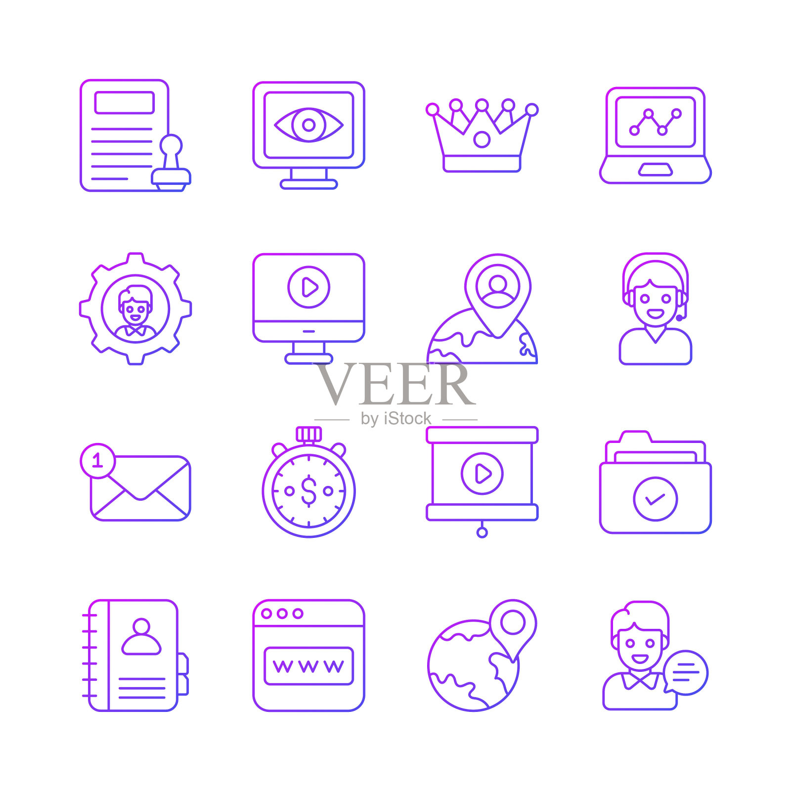 商业和金融相关矢量图标。移动应用，界面设计:商业，金融图标素材