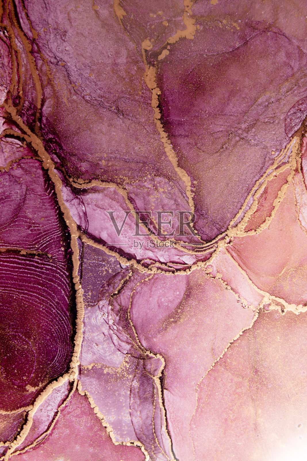 金色和紫色的抽象艺术背景。艺术作品插画图片素材