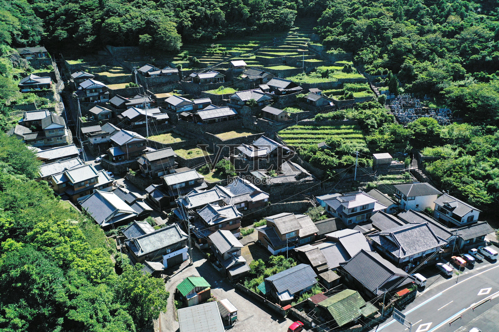 日本爱媛县爱南町水产养殖海景照片摄影图片