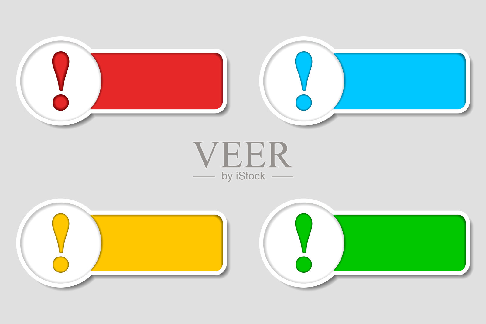 文本框和感叹号。矢量图设计元素图片