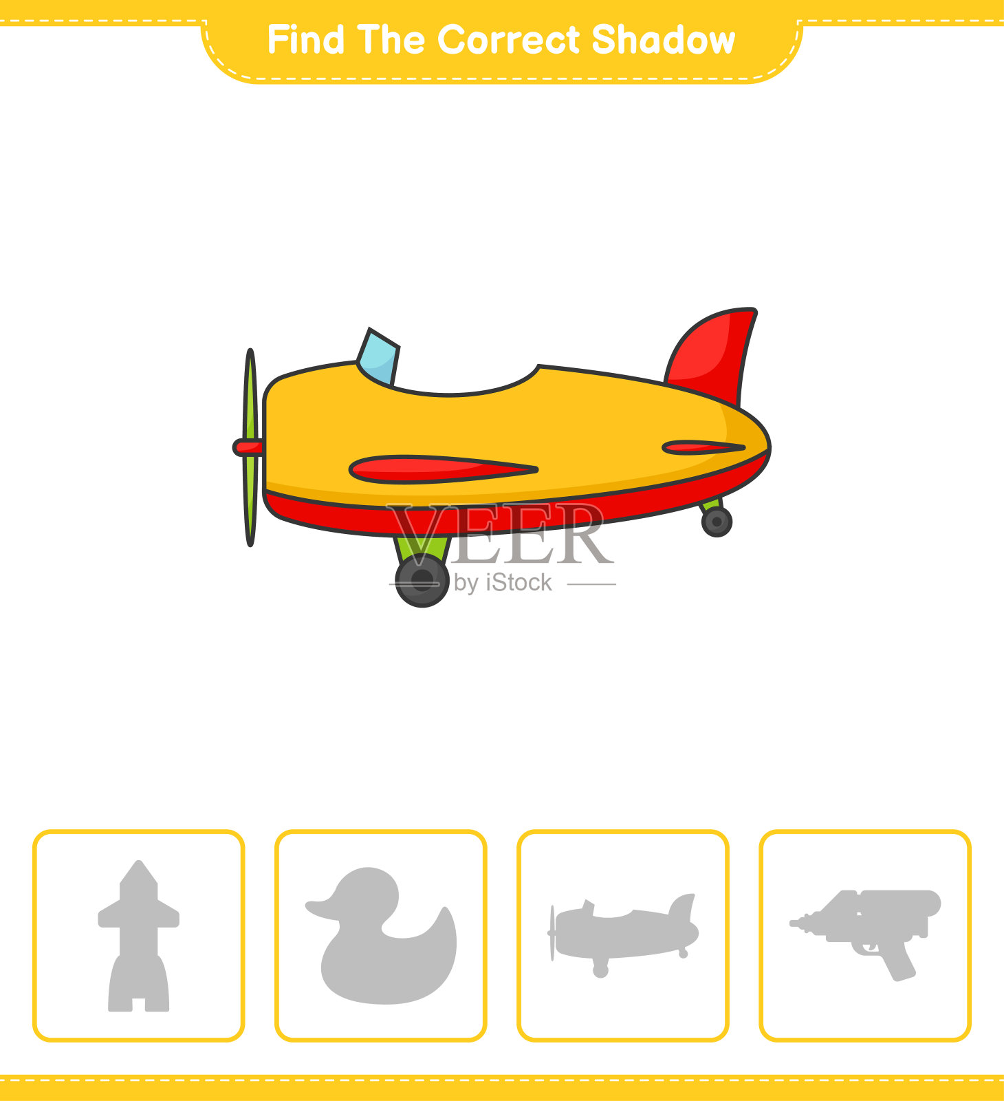 找到正确的影子。找到并匹配正确的平面阴影。教育儿童游戏，可打印的工作表，矢量插图插画图片素材