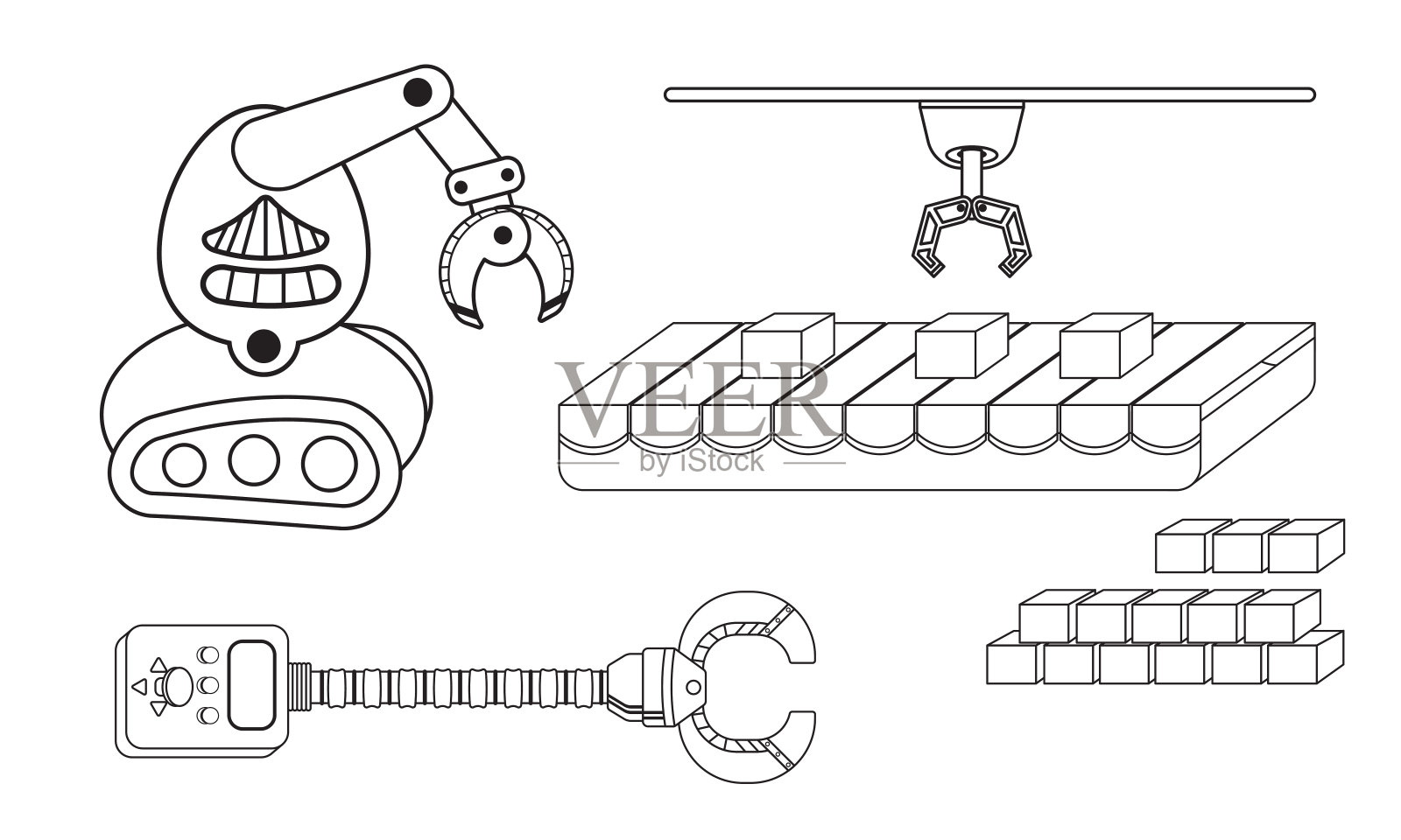 发动机、移动设备爪轮廓行程插画图片素材