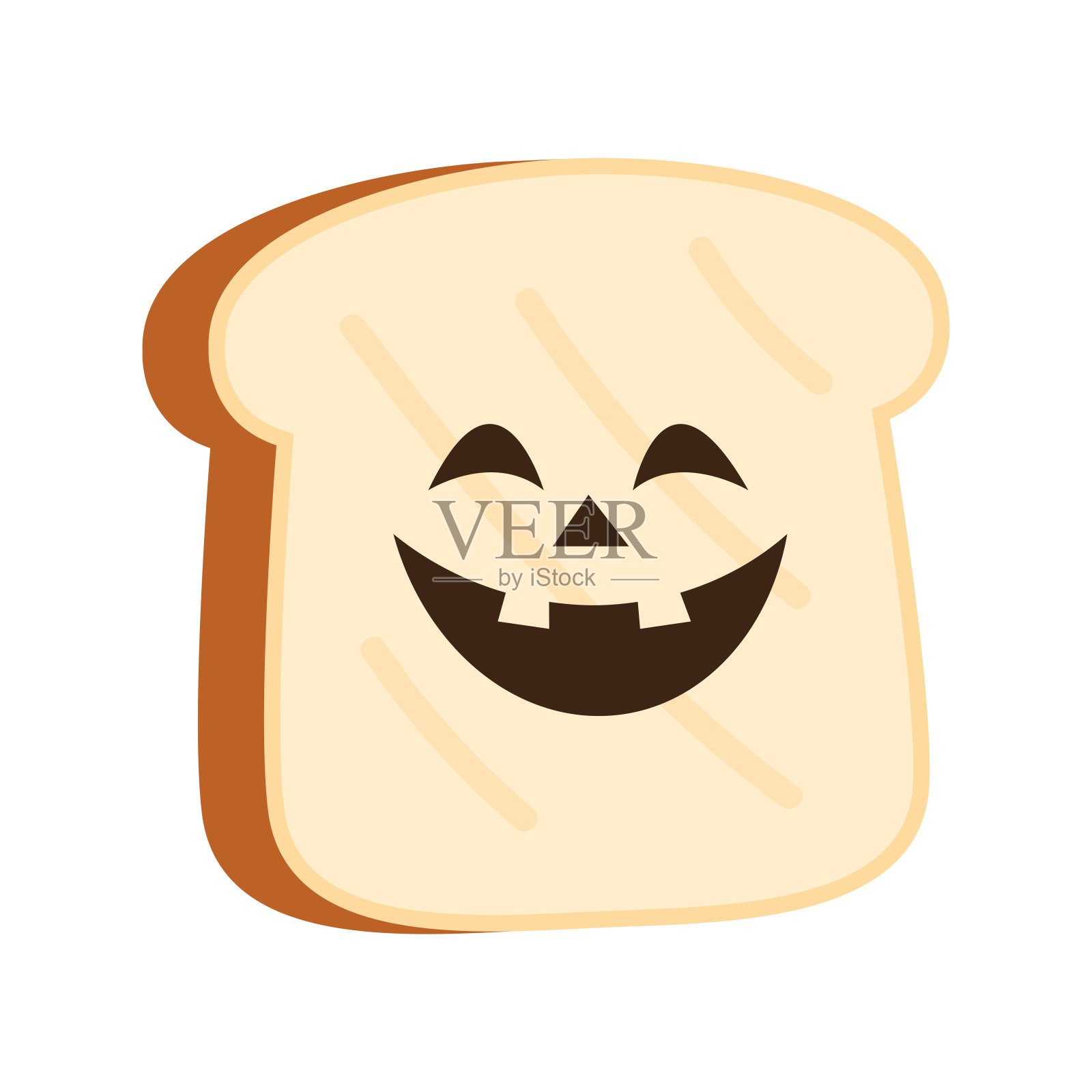 面包向量上的南瓜面。在万圣节祝酒。吐司上的南瓜脸。在万圣节祝酒。设计元素图片