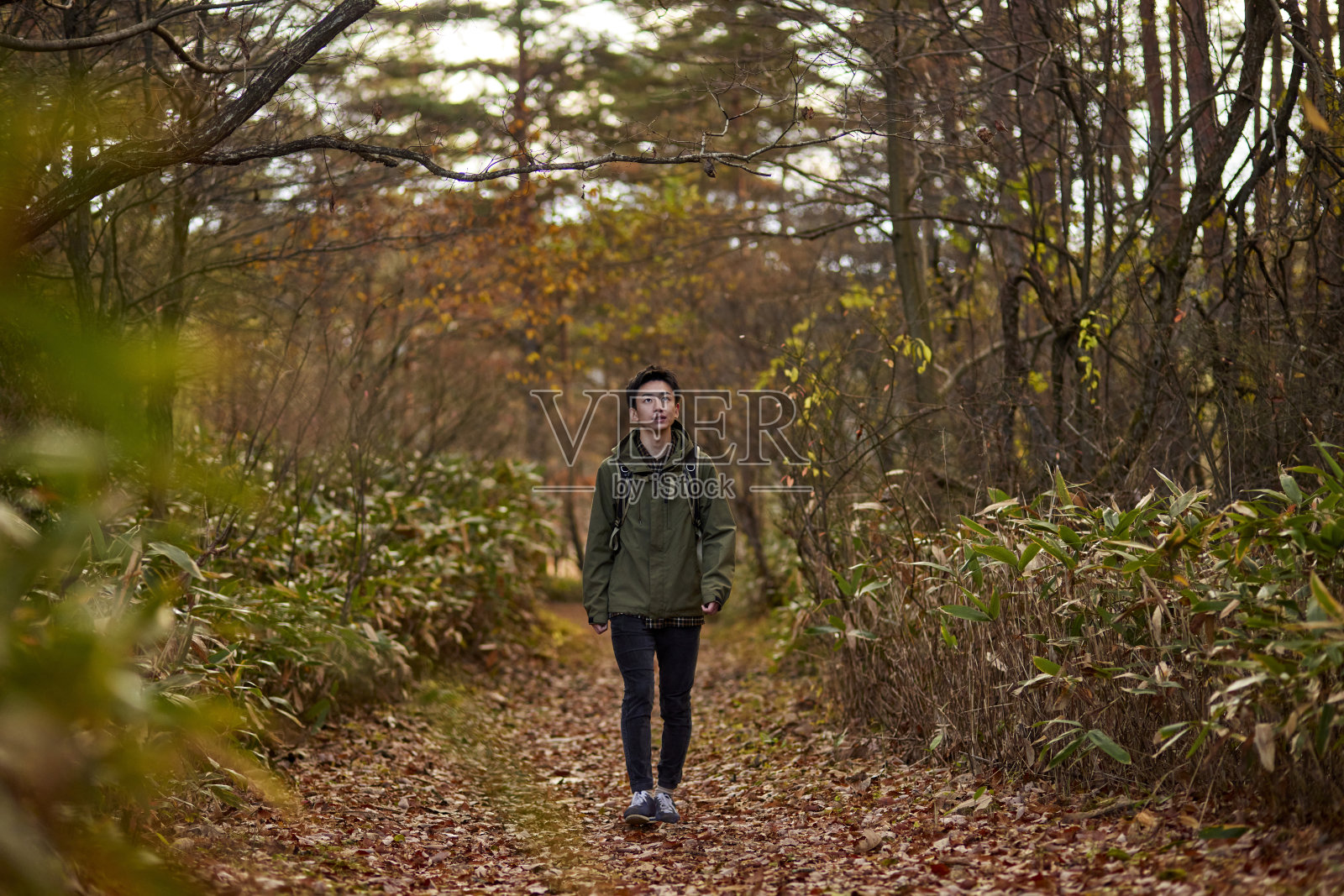 日本男子喜欢徒步旅行照片摄影图片