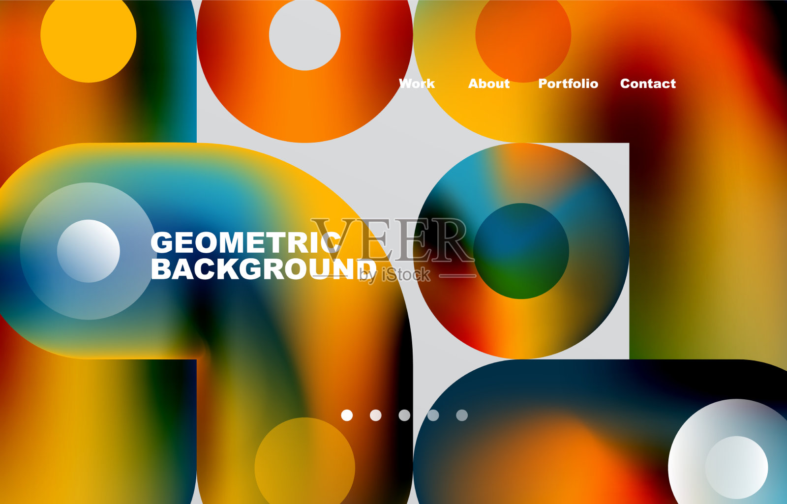 圆形和圆形登陆页面抽象插画图片素材