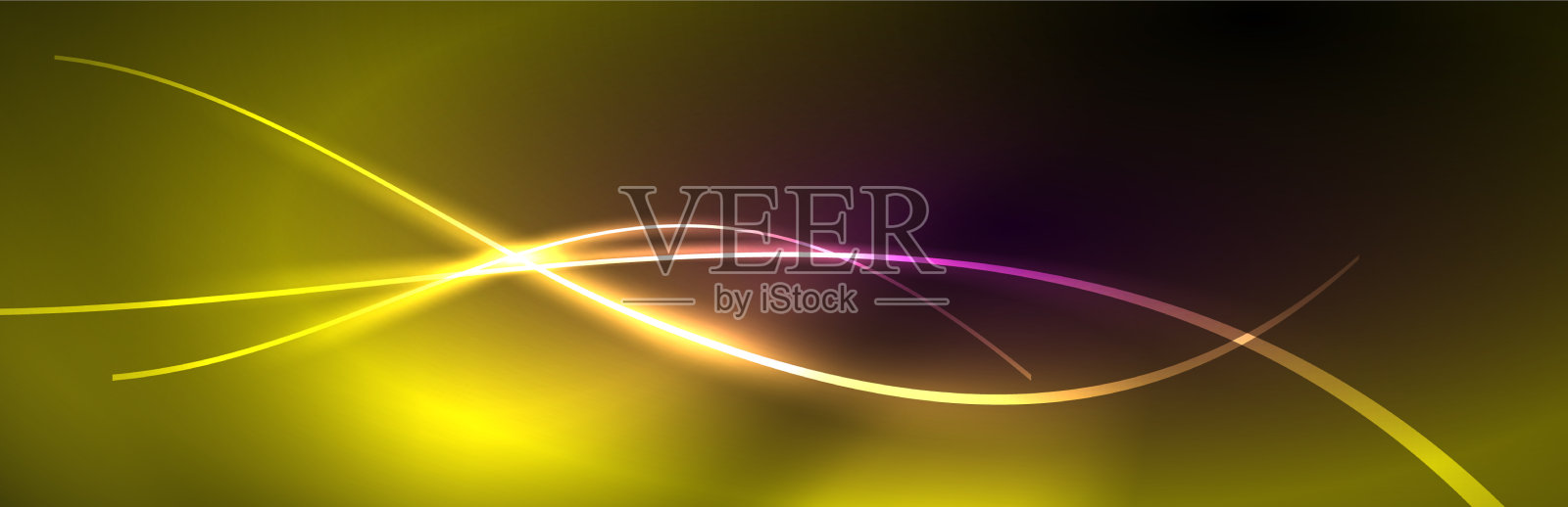 蓝色霓虹灯发光的线条魔力能量空间光插画图片素材