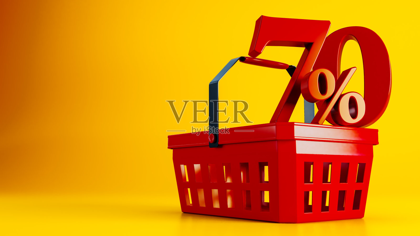 红色的超市篮子，70%的红色提供彩色背景照片摄影图片