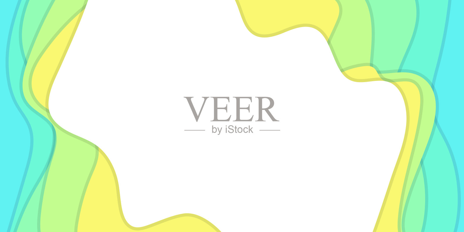 可爱而简单的波浪明信片插画图片素材