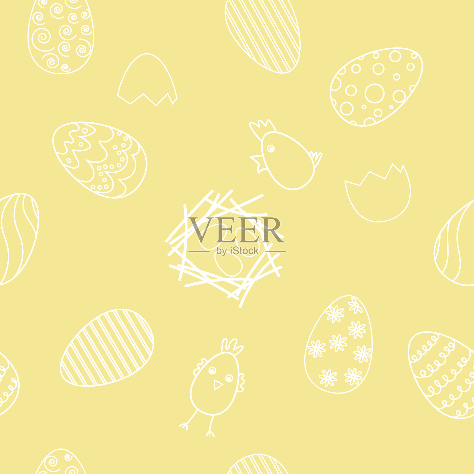 彩蛋无缝图案。插画图片素材