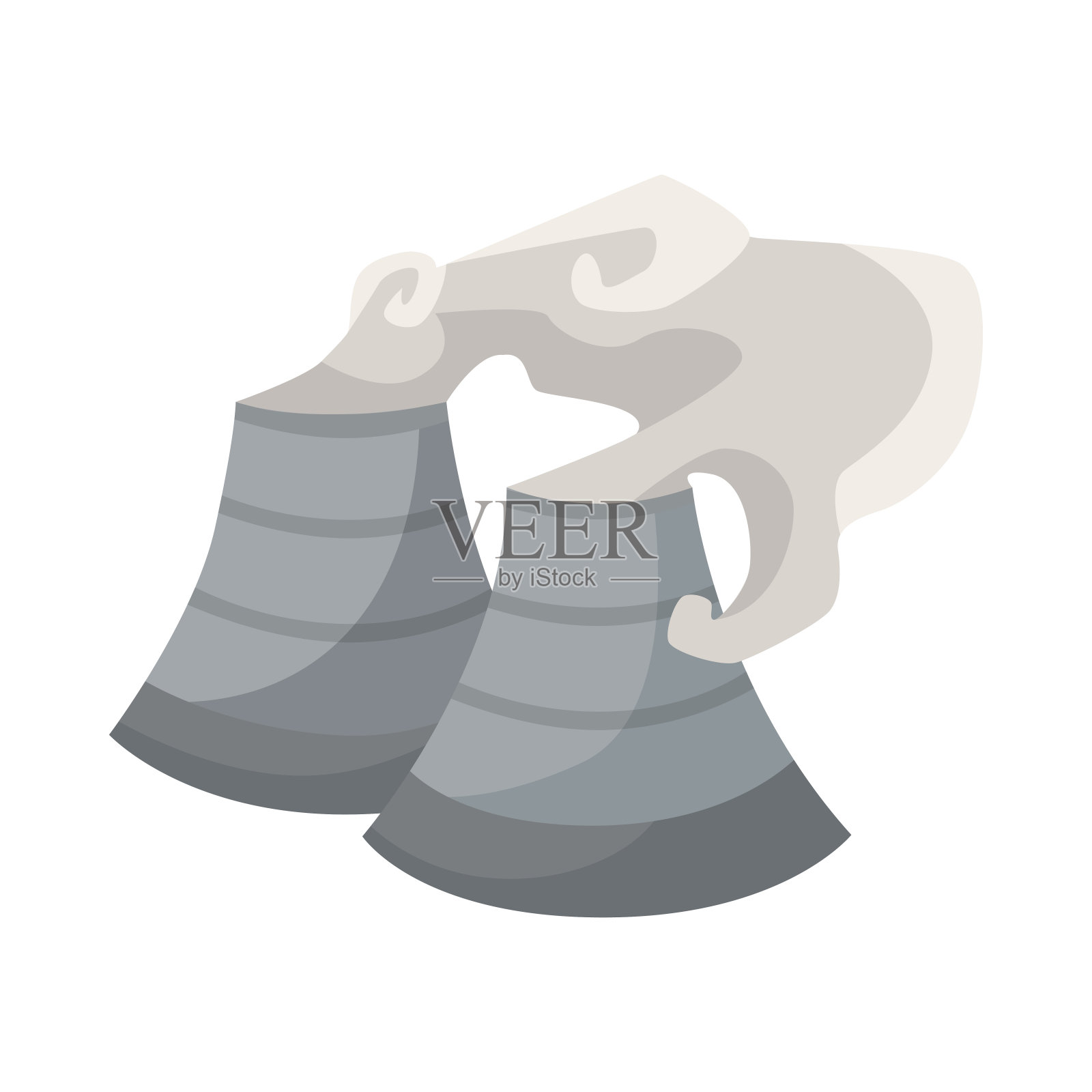 火力发电厂或厂房用烟雾矢量插图插画图片素材