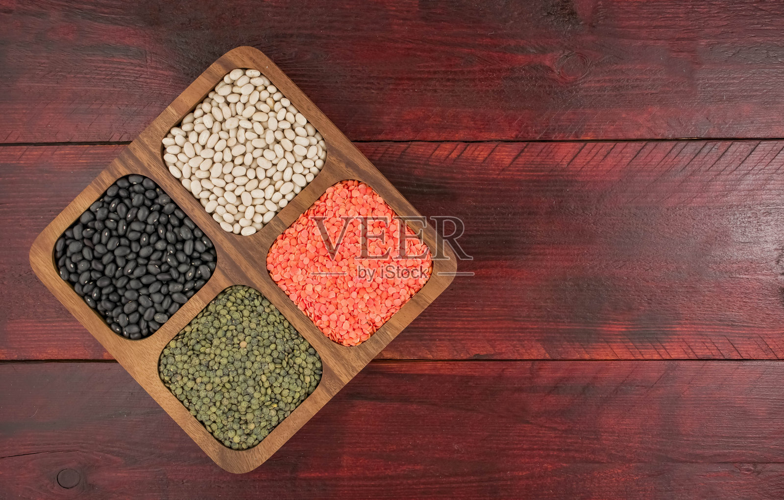 特写绿色，黄色的豌豆和豆子混合的背景照片摄影图片