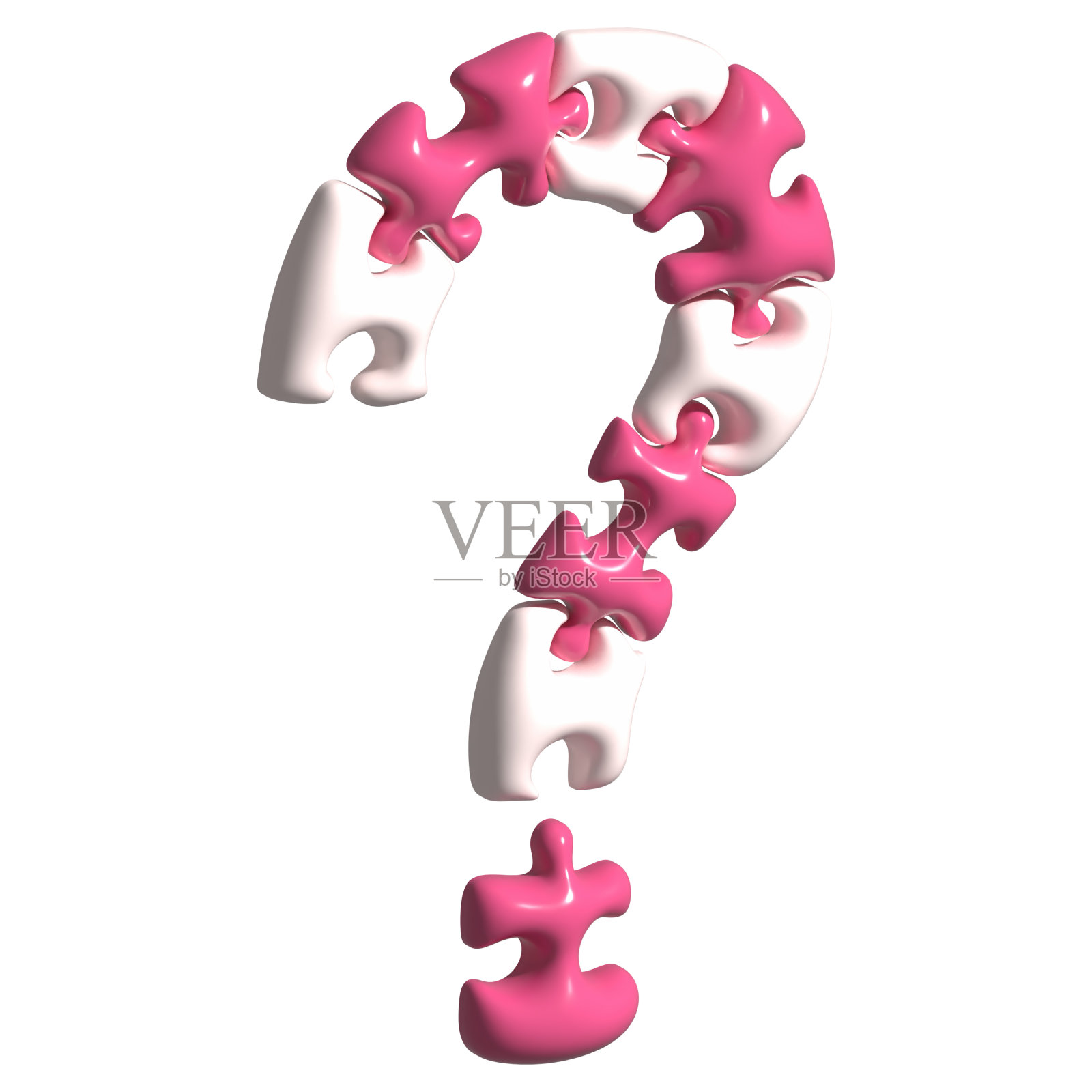 现实的3d问号图标从一个谜题照片摄影图片