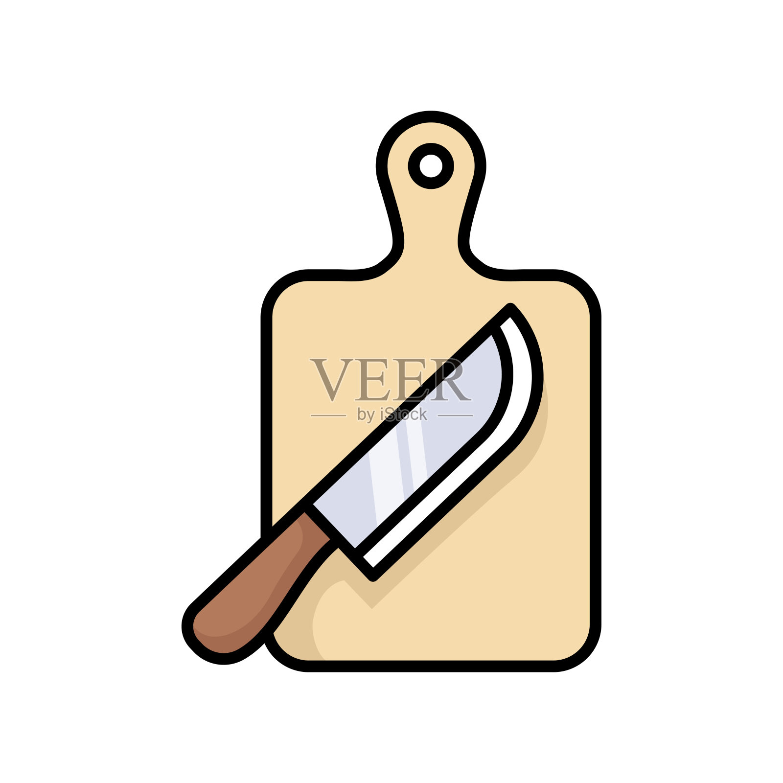 砧板图标矢量设计模板在白色背景插画图片素材