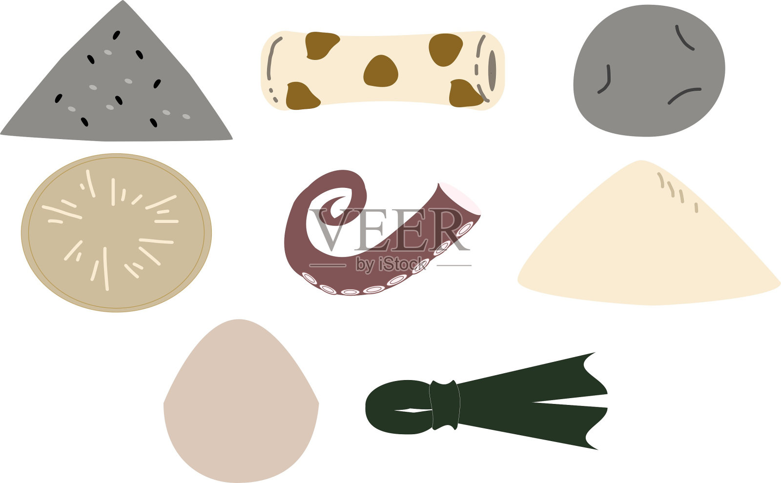 8种奥登食材插画图片素材