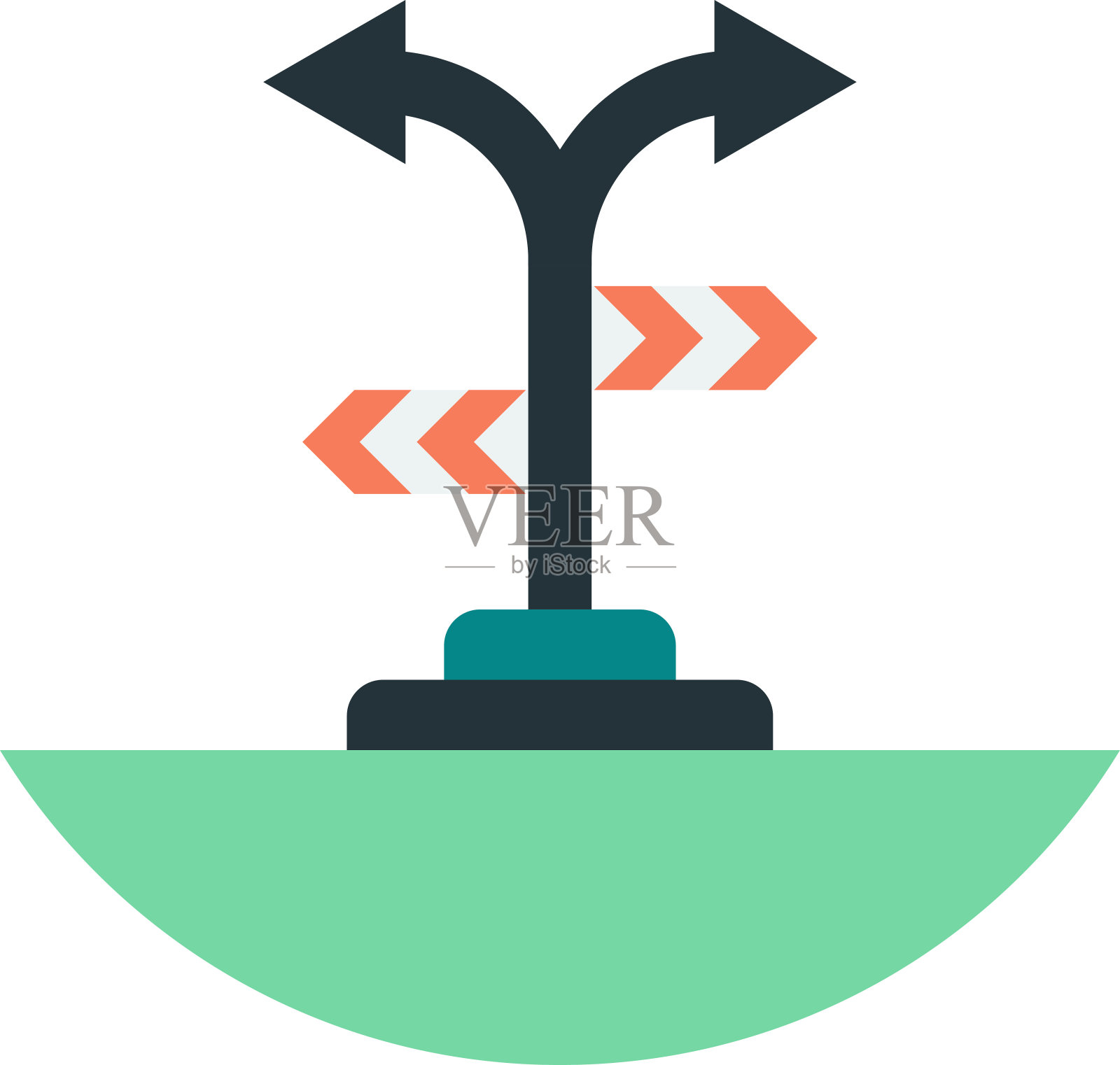 极简风格的路口标志插图插画图片素材