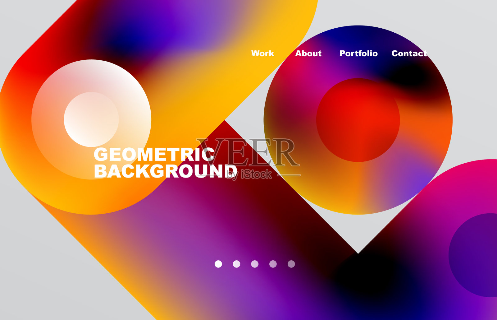 圆形和圆形登陆页面抽象插画图片素材