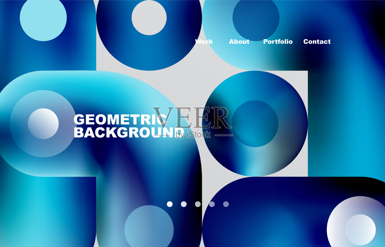 圆形和圆形登陆页面抽象插画图片素材