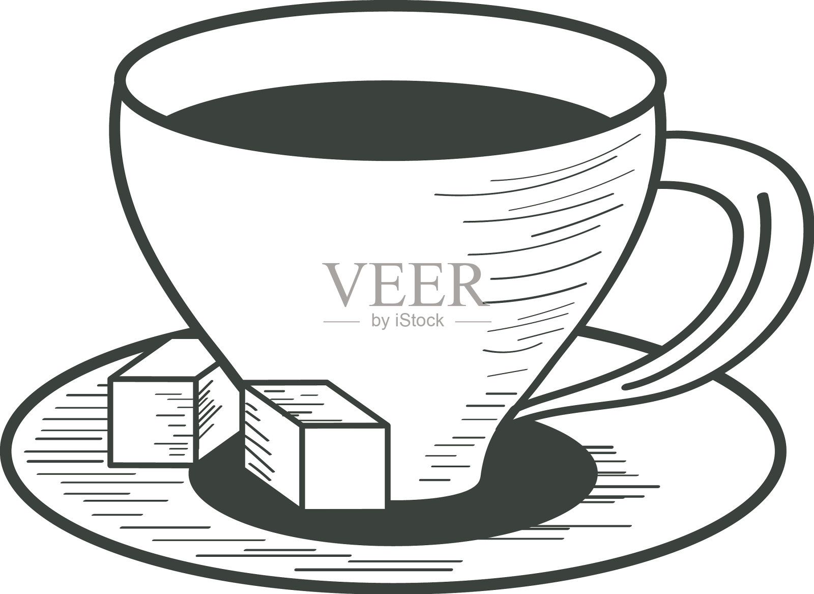 加糖咖啡杯插画图片素材