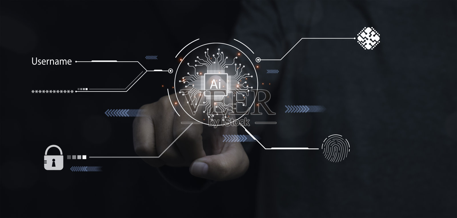 人工智能(AI)在未来商业中的数字化转型管理。照片摄影图片