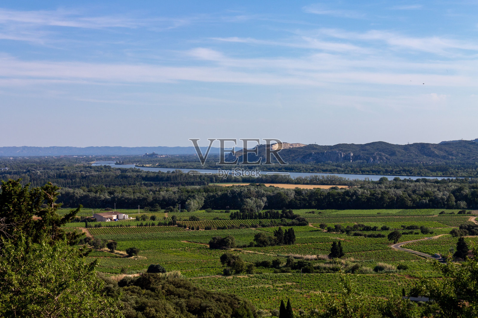 法国阿维尼翁葡萄园的美景照片摄影图片