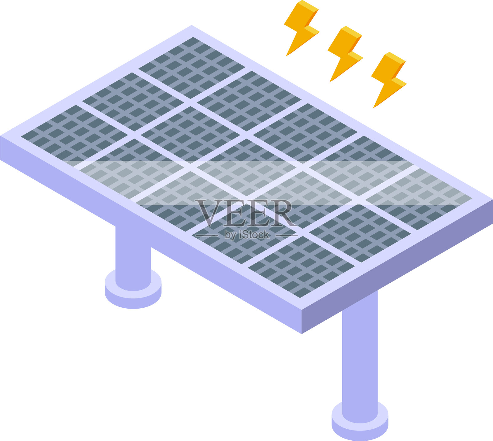 太阳能电池板图标等距环境插画图片素材