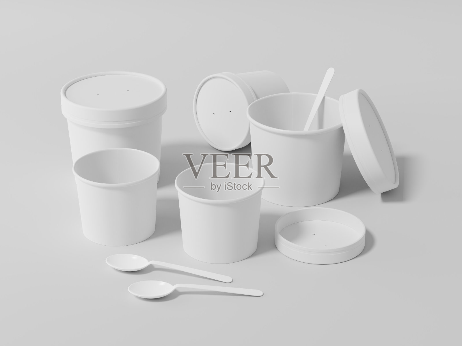 圆纸食品容器照片摄影图片