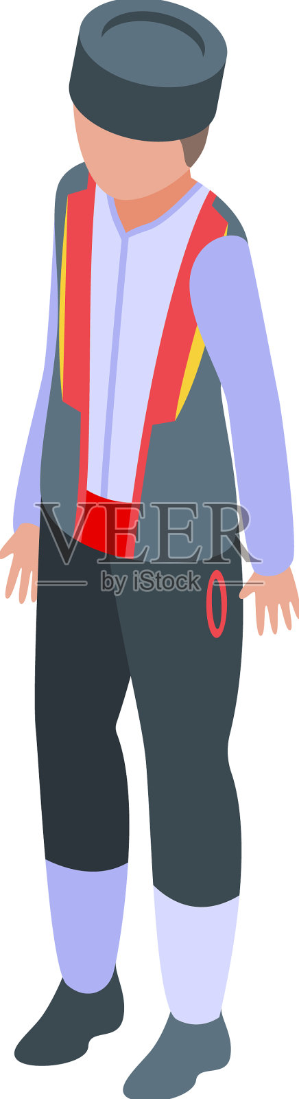 国家男孩图标等距塞尔维亚旅行插画图片素材