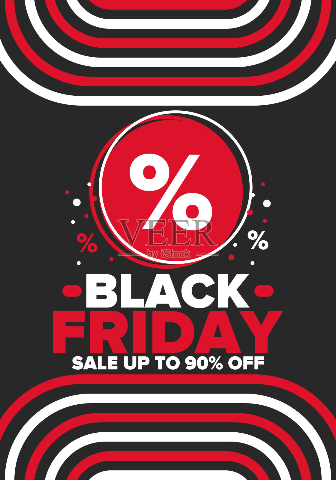 “黑色星期五”。九折出售。今年最大的销售。特价横幅。美国的假日购物。11月的超级赛季交易。折扣徽章。创意向量模板设计元素图片