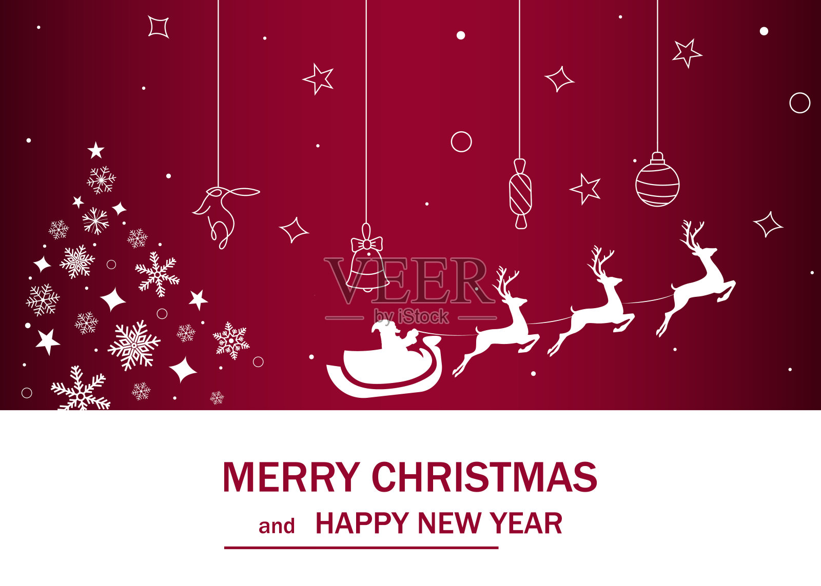 圣诞快乐，新年快乐。矢量图设计模板素材