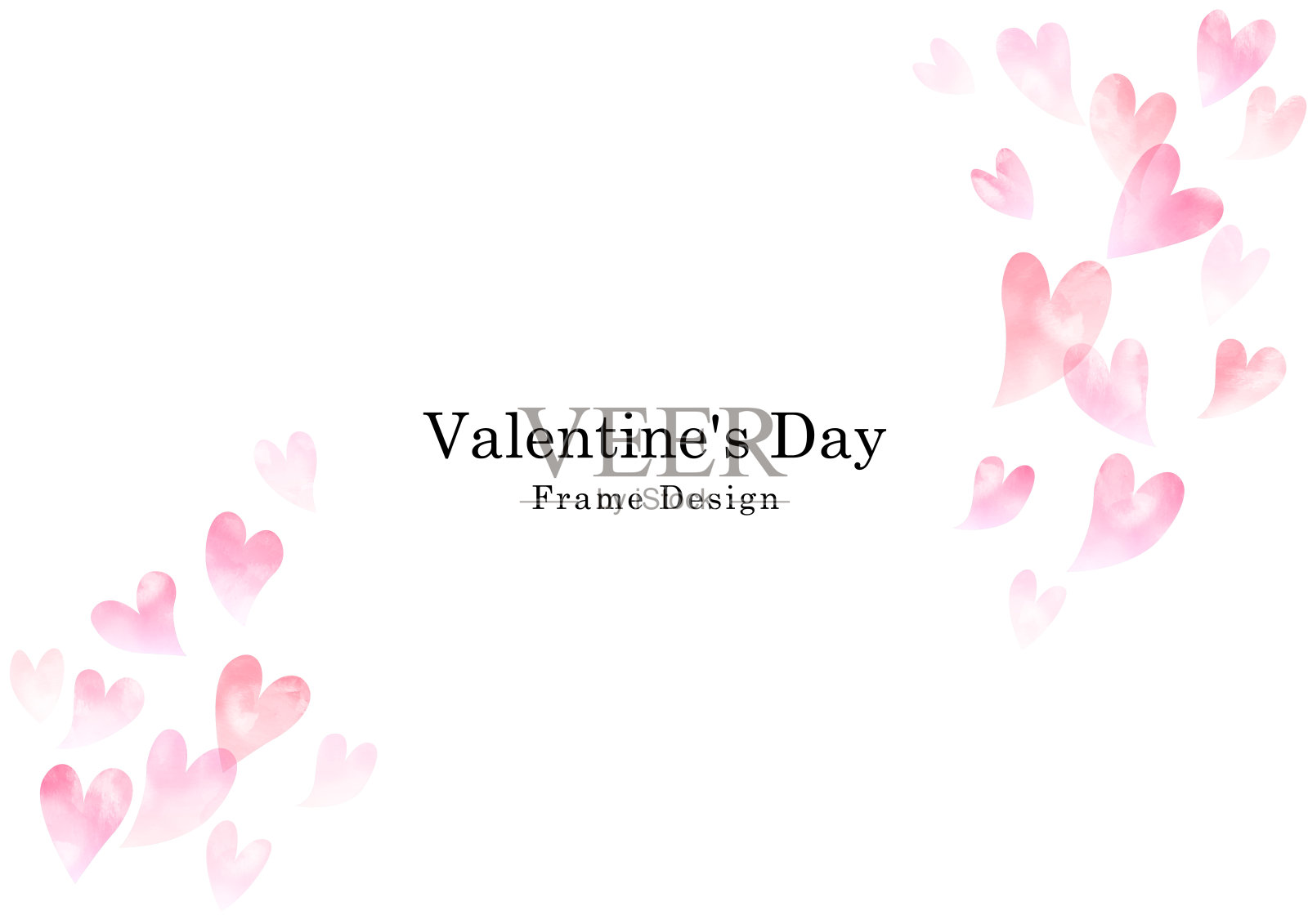 情人节闪闪发光的水彩心背景插画图片素材