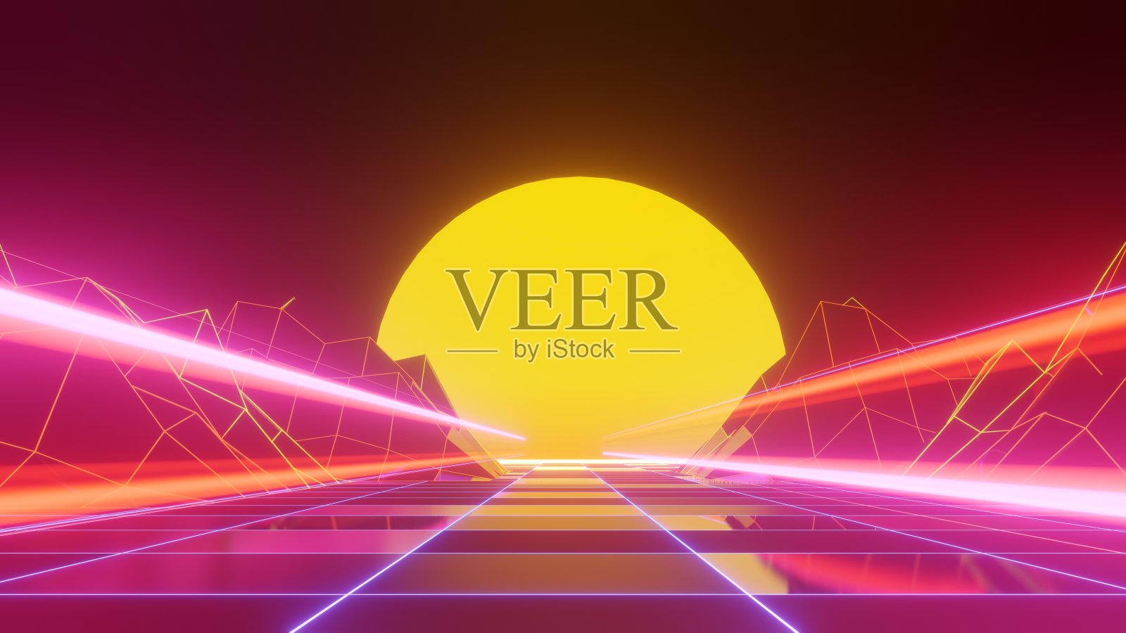 3d渲染运动线的速度和力量或光的轨迹。具有曲线运动光束的高速光。5G技术快速和未来的背景。抽象运动模糊。照片摄影图片