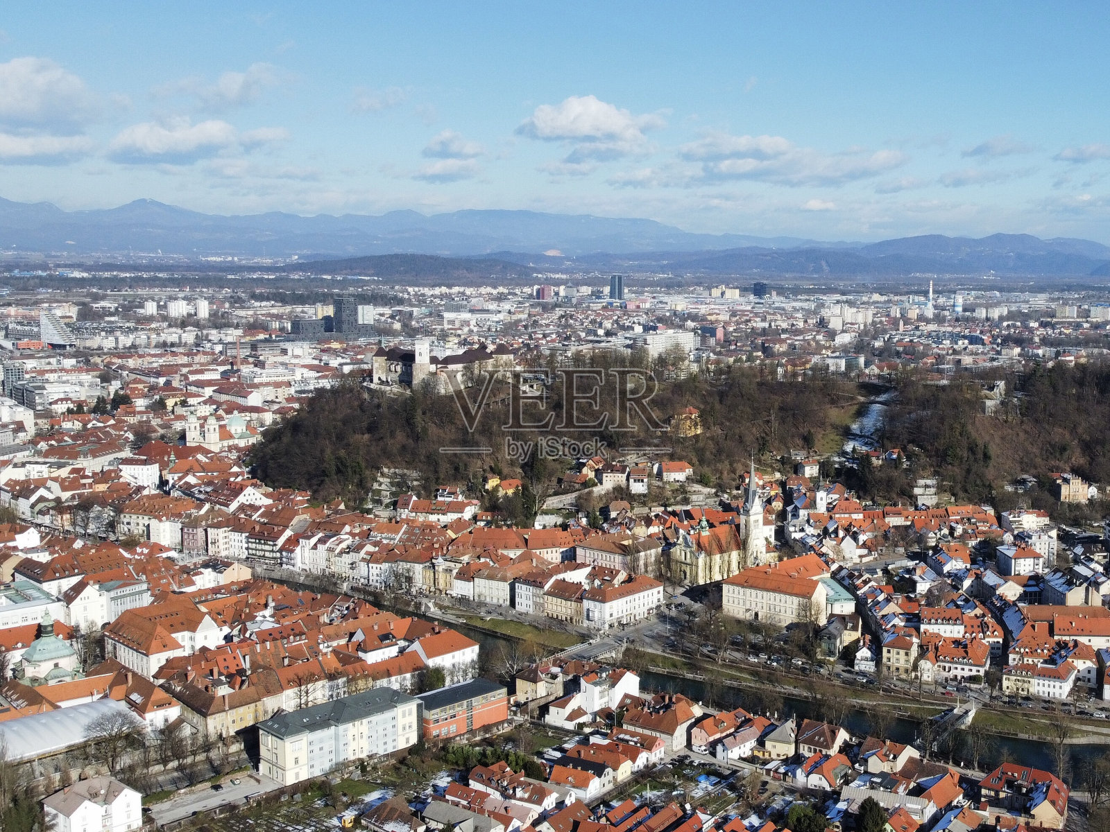 斯洛文尼亚卢布尔雅那的全景照片摄影图片