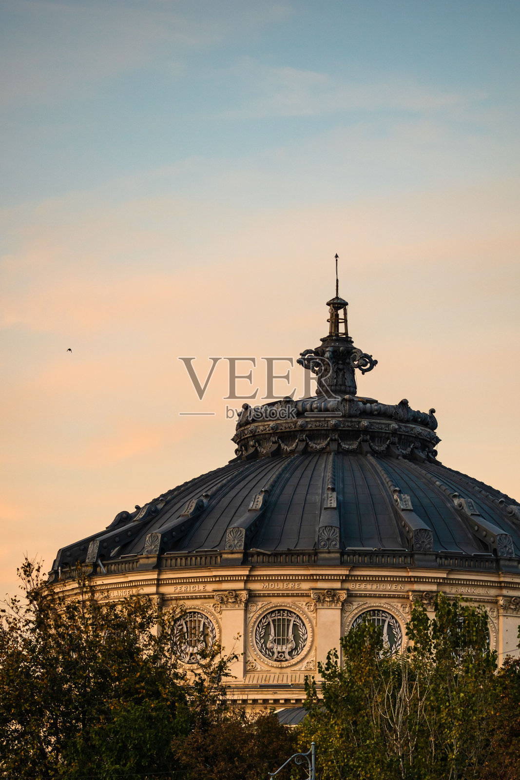 罗马尼亚雅典娜神庙或罗马神庙的详细视图照片摄影图片