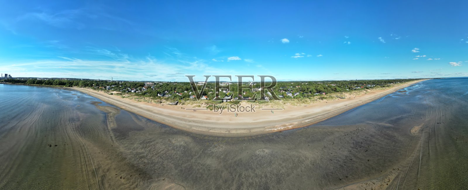 无人机拍摄的瑞典霍尔姆斯塔德海滩照片摄影图片