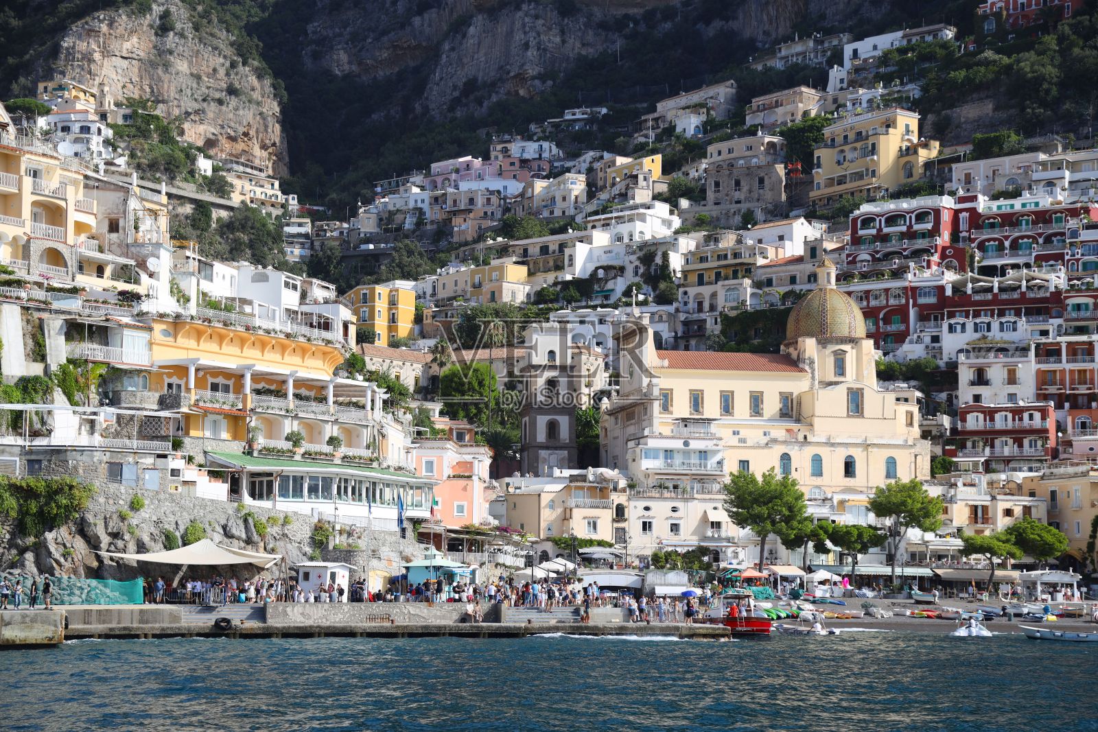 意大利萨莱诺省阿马尔菲海岸的波西塔诺美景照片摄影图片