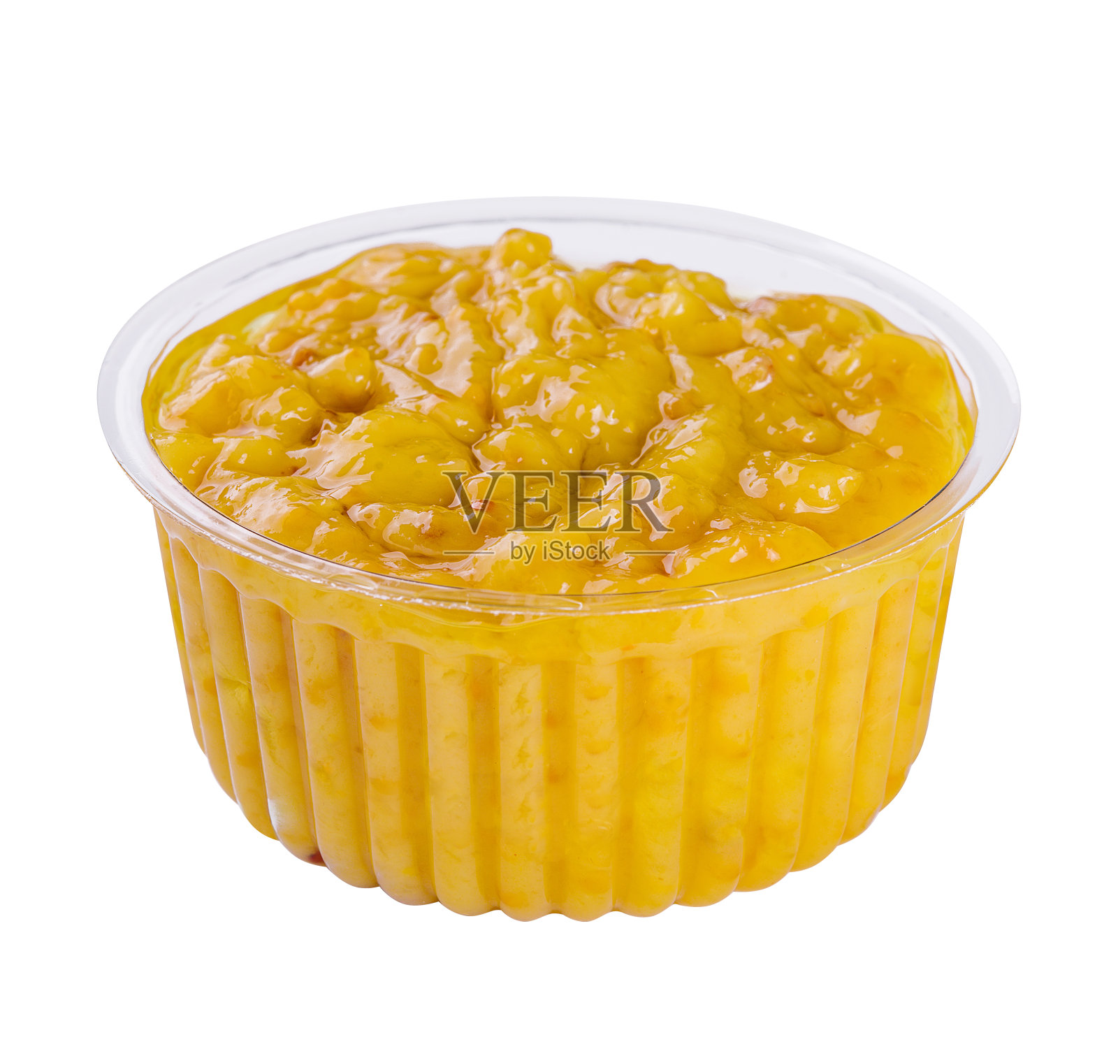 一碗美味的蜂蜜芥末酱在白色的背景照片摄影图片